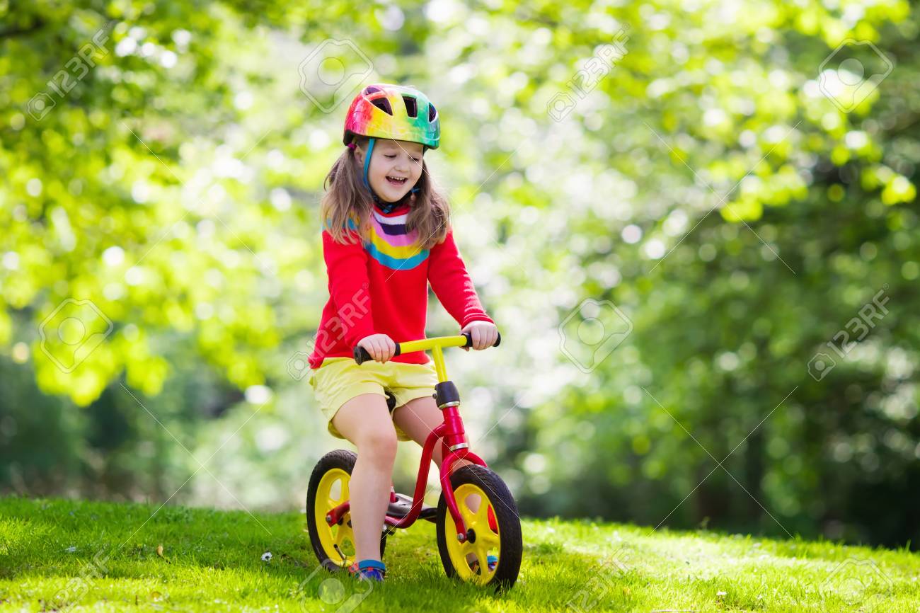 riding a balance bike