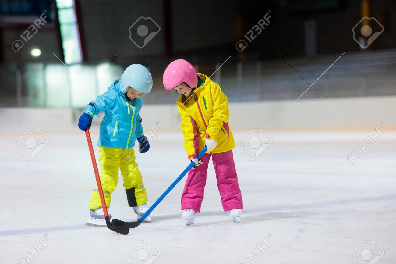 wintersport sticks and pucks