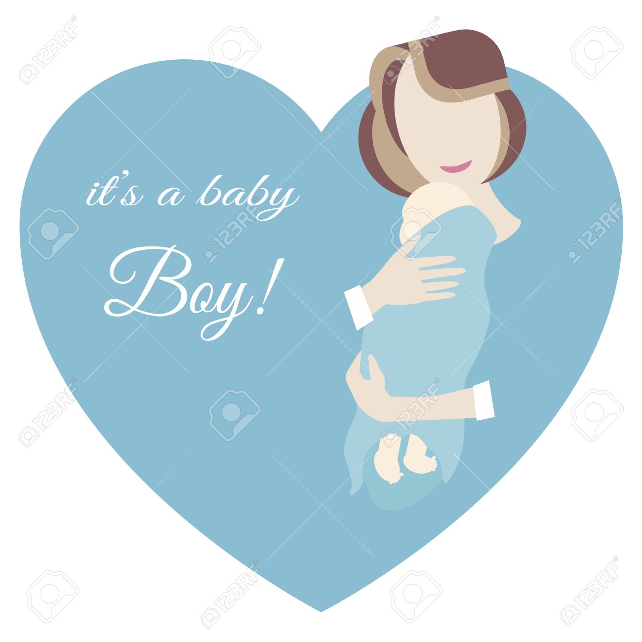 greeting card it s a boy mother and newborn baby vector