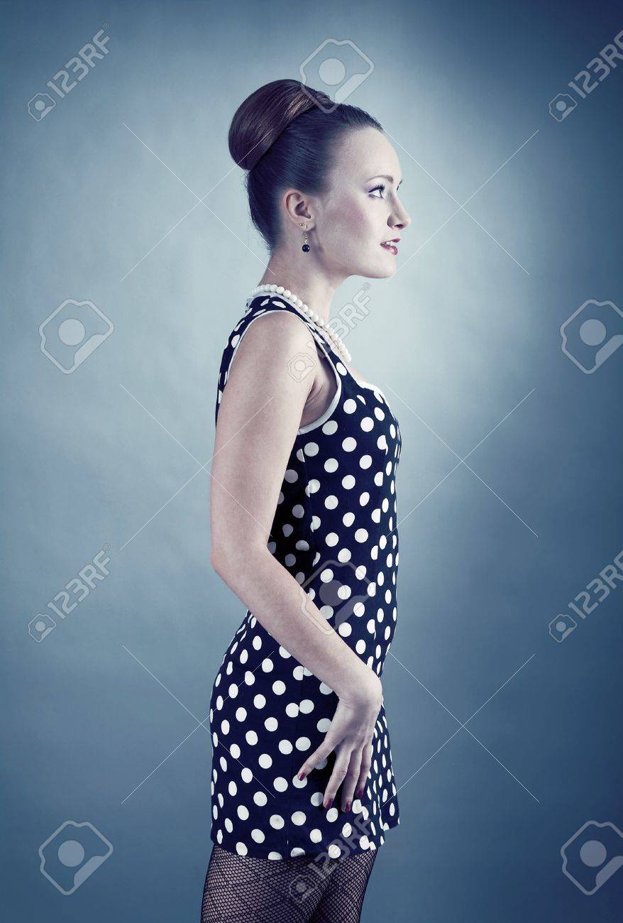 60's style polka dot dress