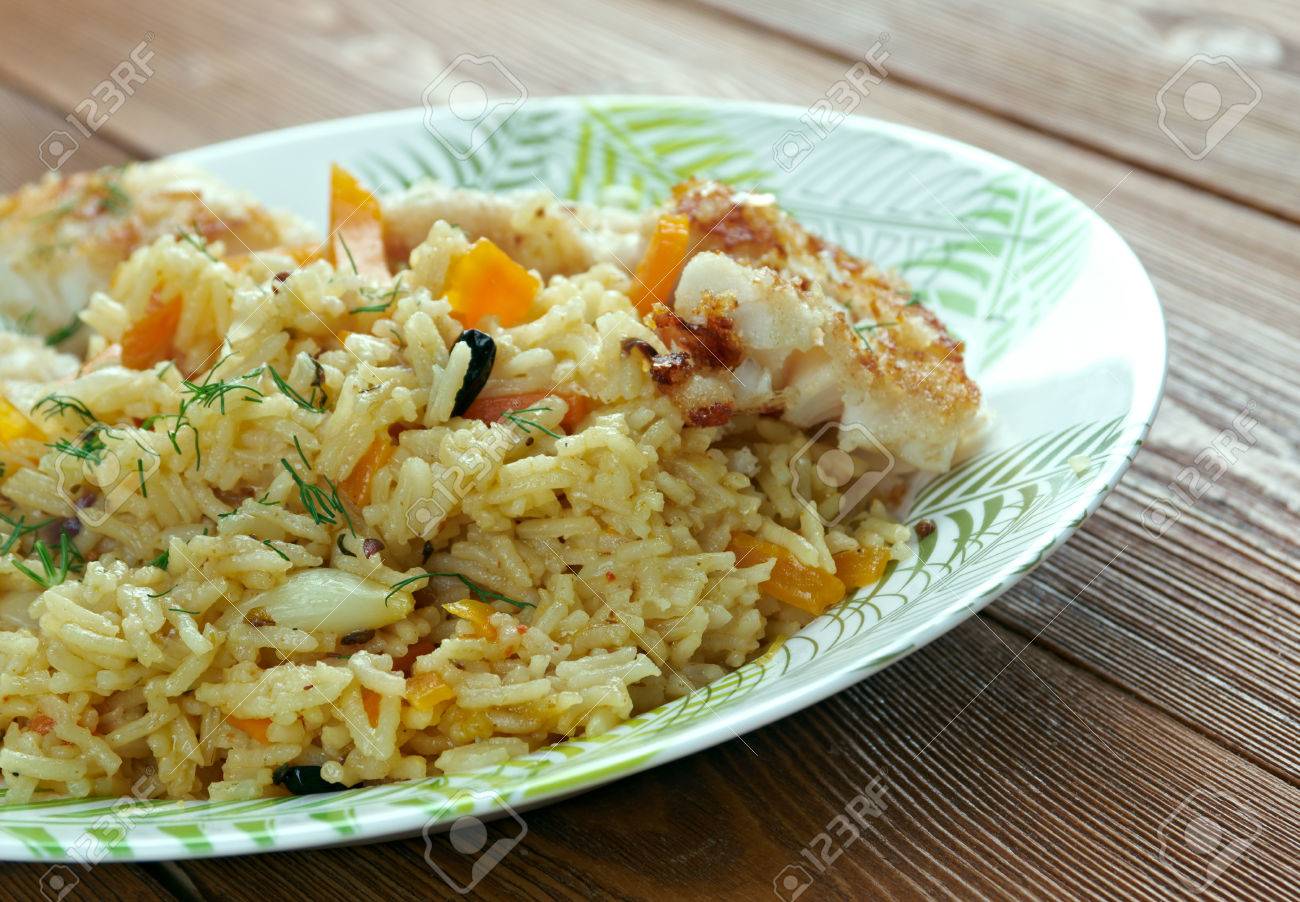 balık plov 魚ピラフ アゼルバイジャン料理 ロイヤリティーフリー
