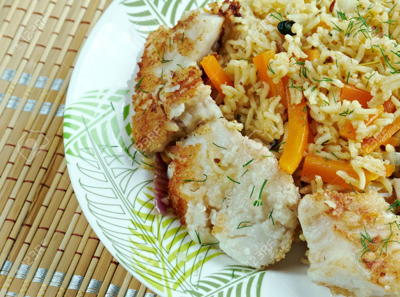 balık plov 魚ピラフ アゼルバイジャン料理 ロイヤリティーフリー