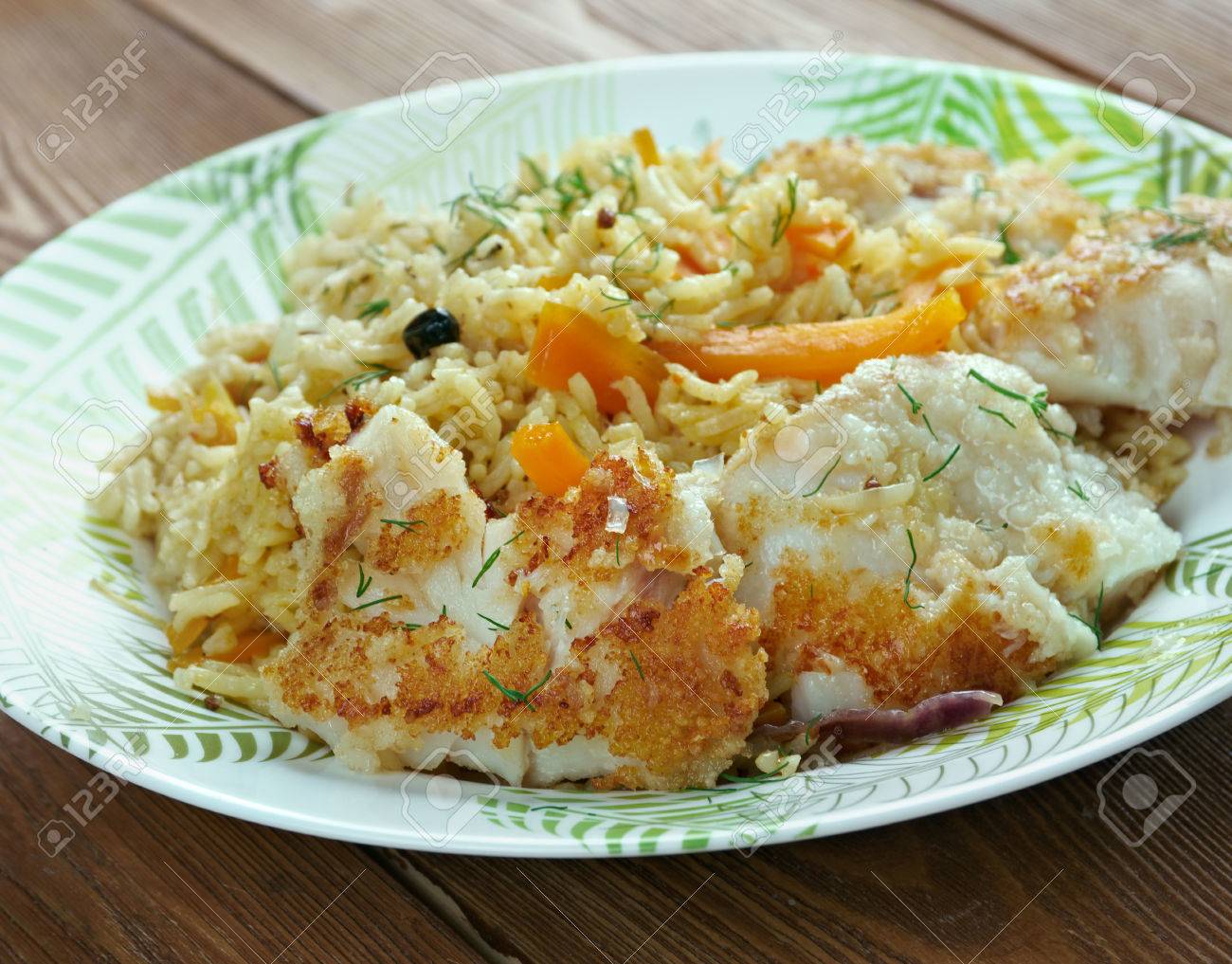 balık plov 魚ピラフ アゼルバイジャン料理 ロイヤリティーフリー