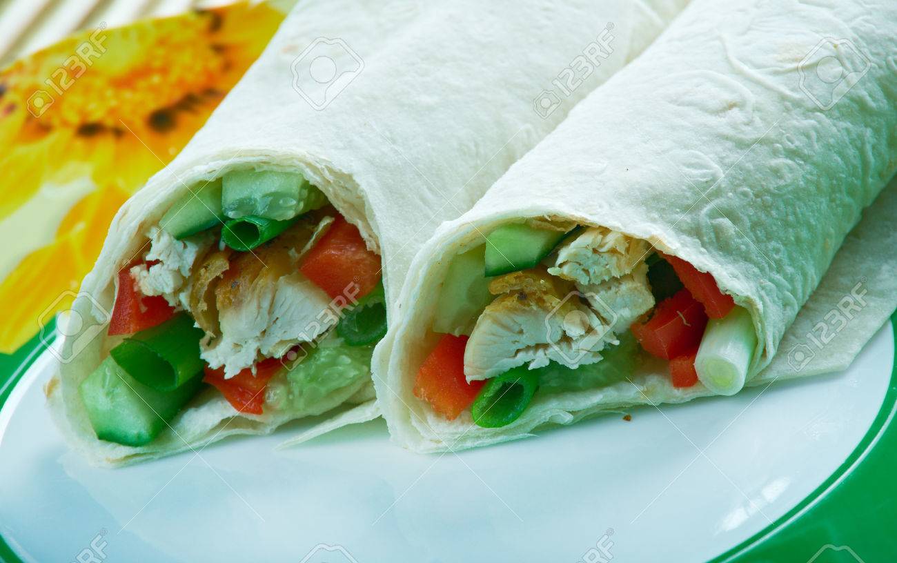 Healthy Jerk Chicken Wraps Close Up