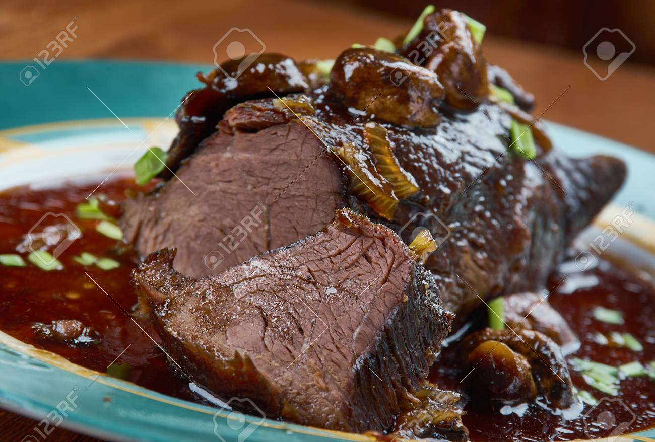 Slow Cooker Balsamic Glazed Roast Beef Stock Photo Picture And Royalty Free Image Image 103040765