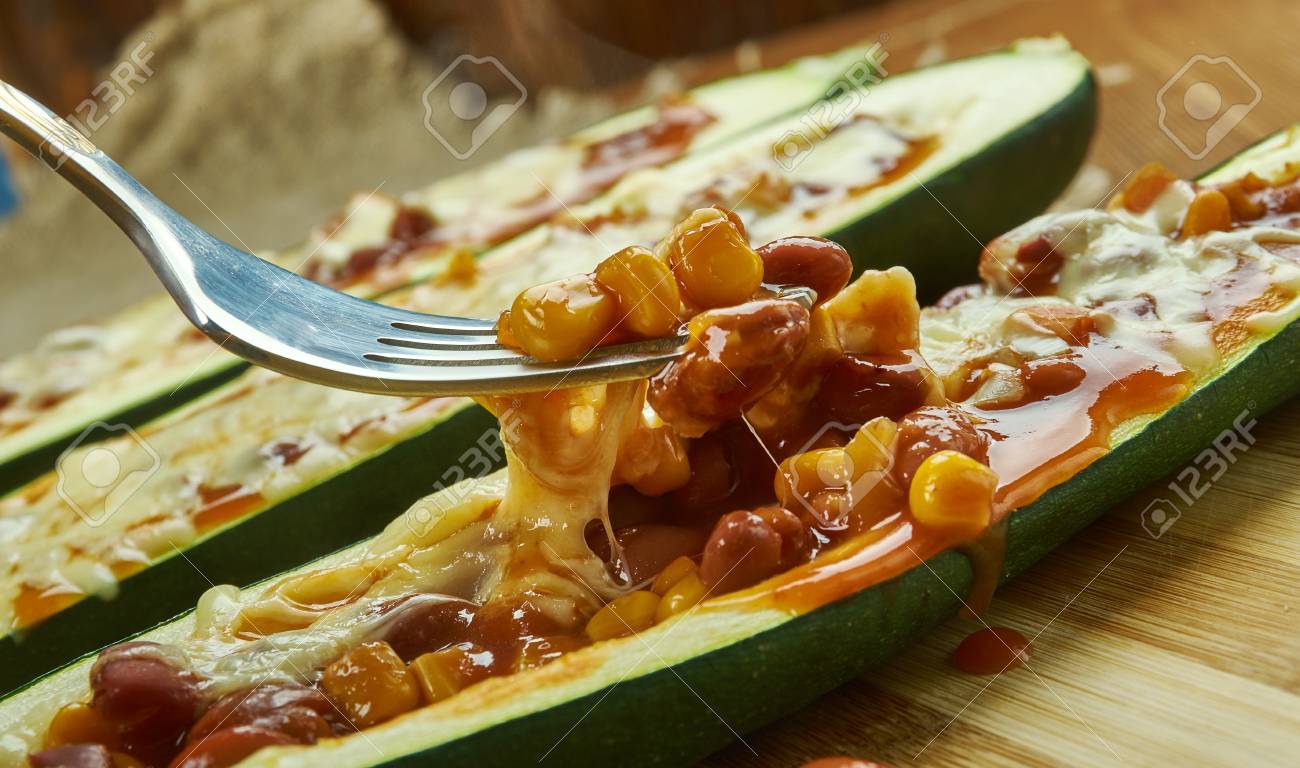 Mexican Zucchini Burrito Boats Close Up Stock Photo Picture And Royalty Free Image Image 104245608