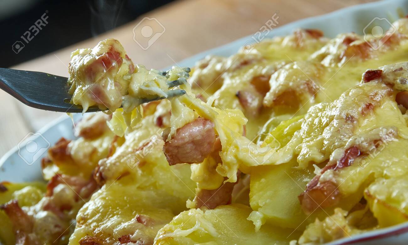 Chicken Tartiflette French Chicken Gratin Stock Photo Picture