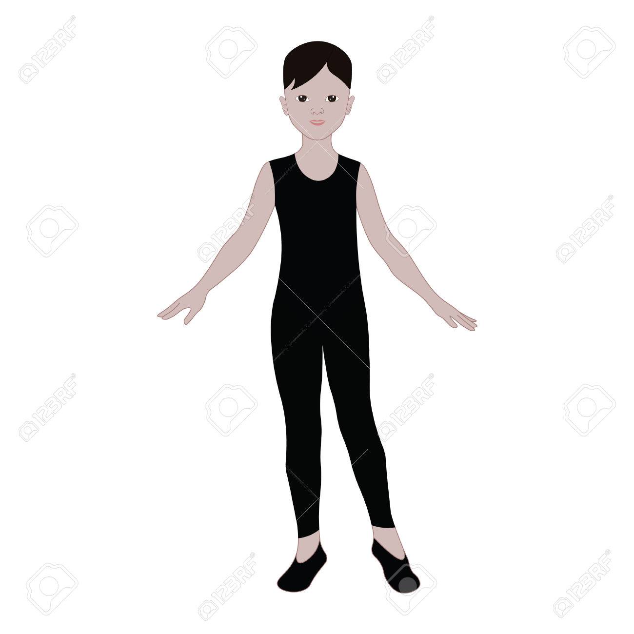 男の子のバレエ ダンサー 黒タイツのかわいいティーンエイ ジャーの男の子 のイラスト素材 ベクタ Image