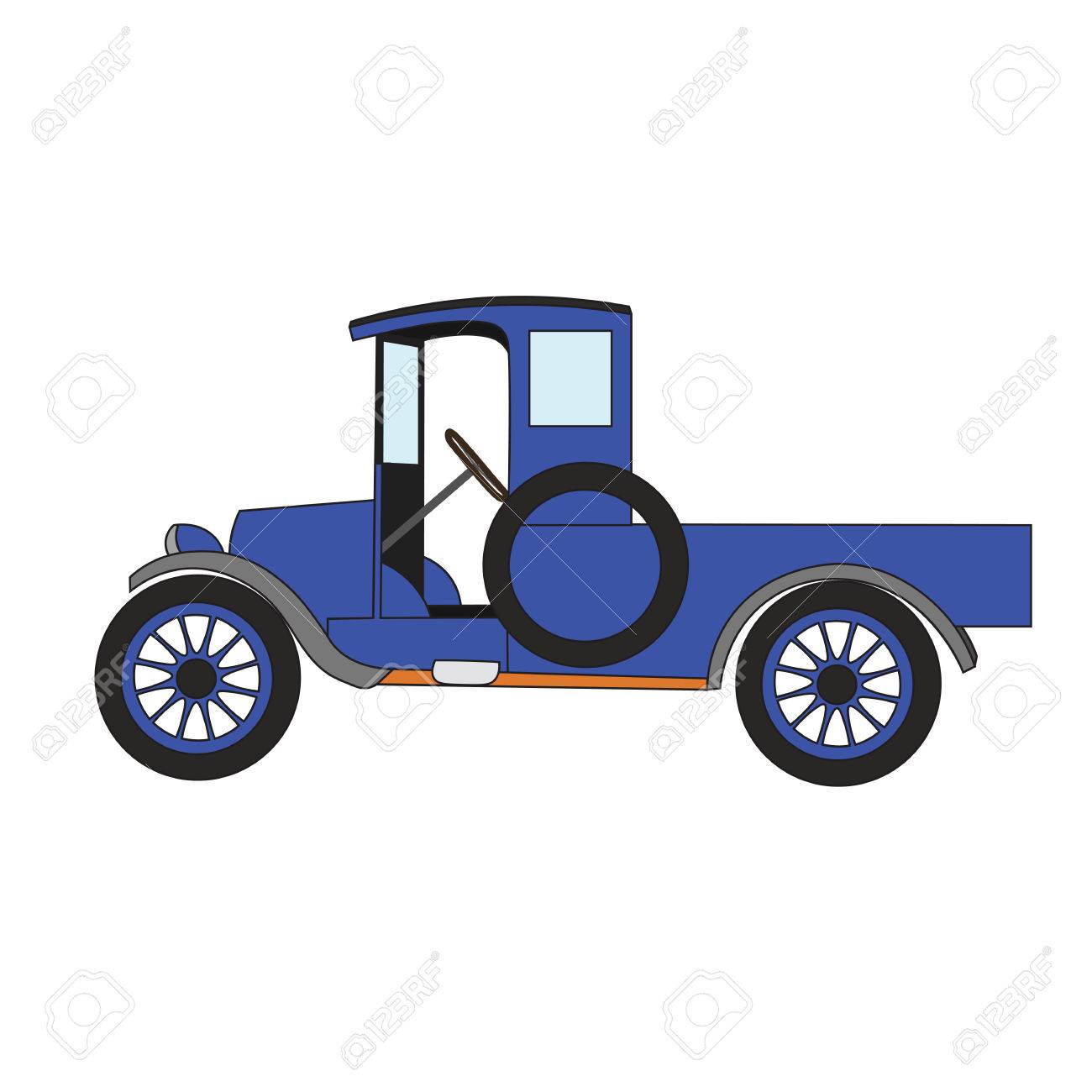Blue Cartoon Retro Car Vector Retro Truck Royalty Free Cliparts Vectors And Stock Illustration Image 54671960