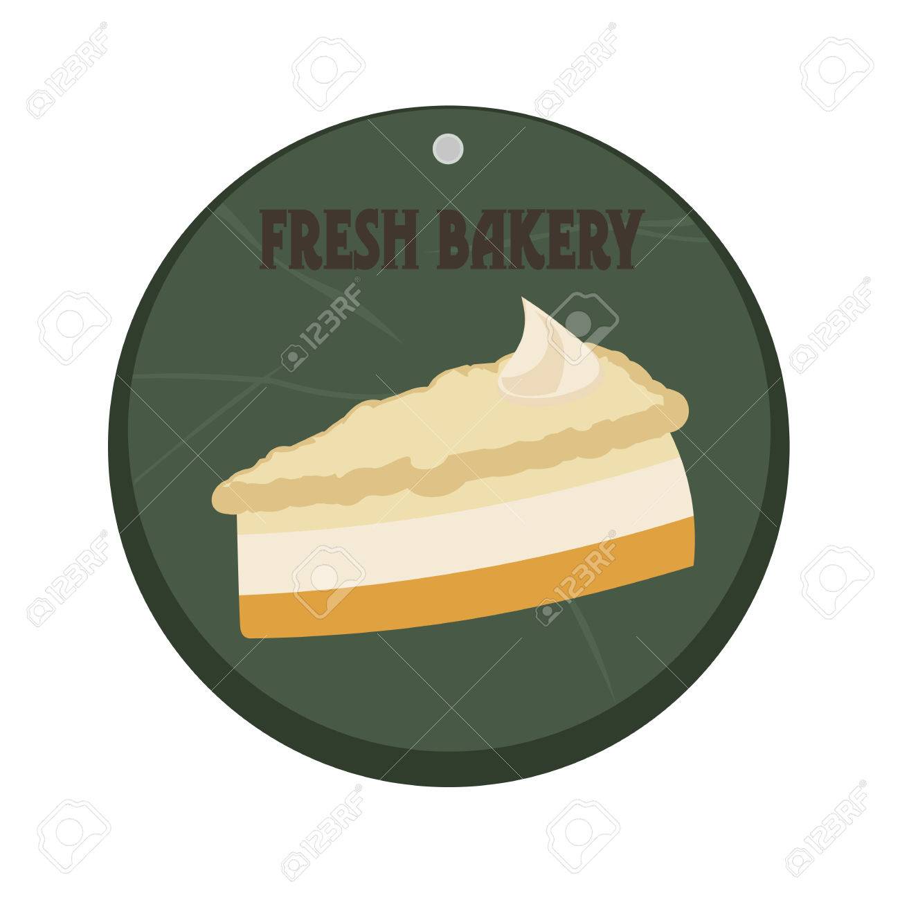 レトロな漫画円チーズケーキ クリームのヴィンテージ作品 のイラスト素材 ベクタ Image