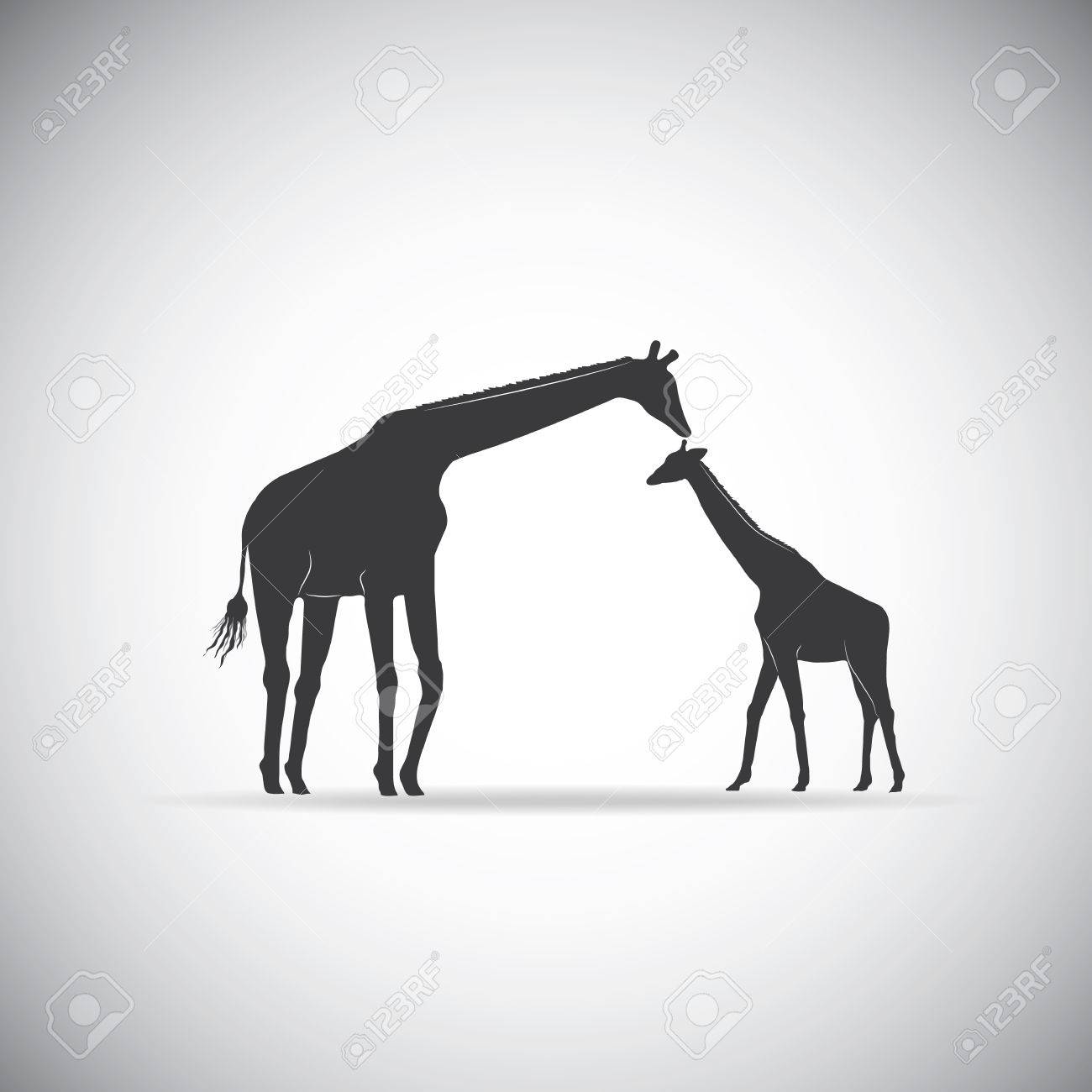 Download Silhouette Of Mother Giraffe With Her Baby Royalty Free Cliparts Vectors And Stock Illustration Image 51588865