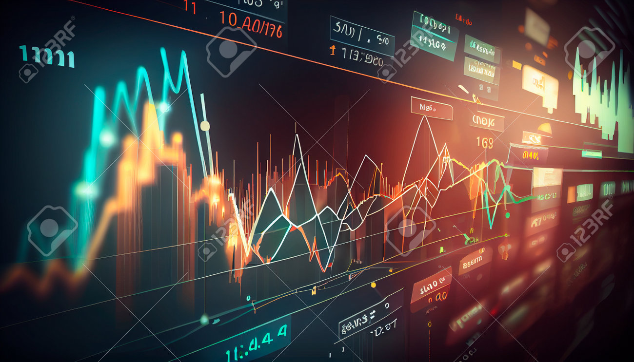 주식 거래 시장 성장 투자 생성 AI 기술의 비즈니스 디지털 그래프 차트 로열티 무료 사진, 그림, 이미지 그리고 스톡포토그래피.  Image 212570609
