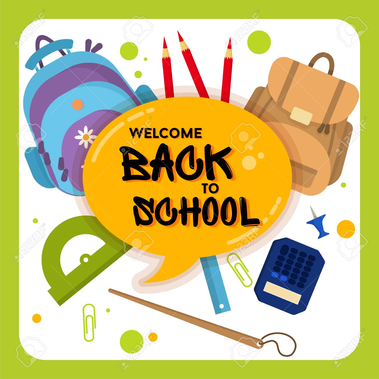 Welcome Back To School Label Badge School Background Sale Royalty Free Cliparts Vectors And Stock Illustration Image