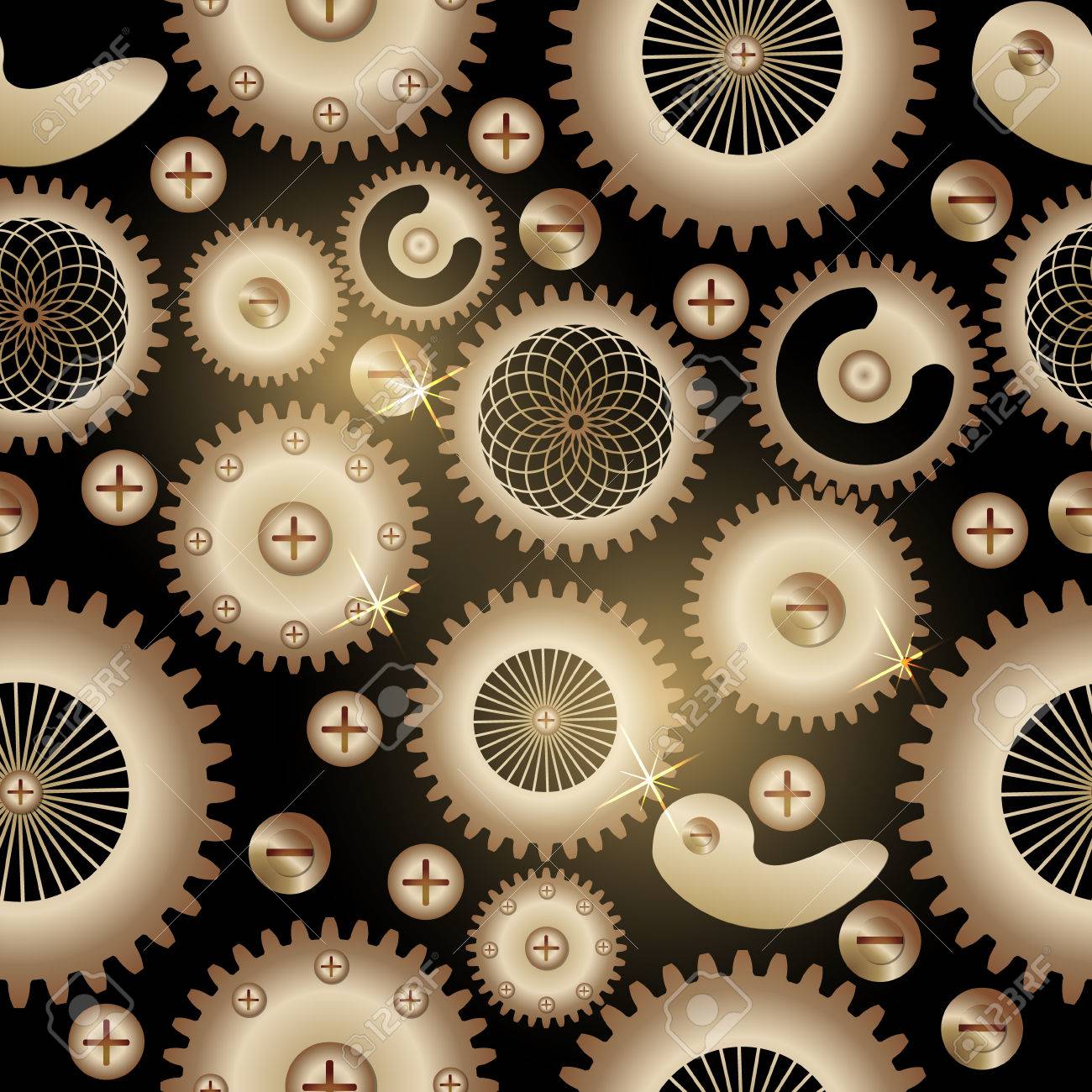 seamless background pattern the steampunk style gears and toothed