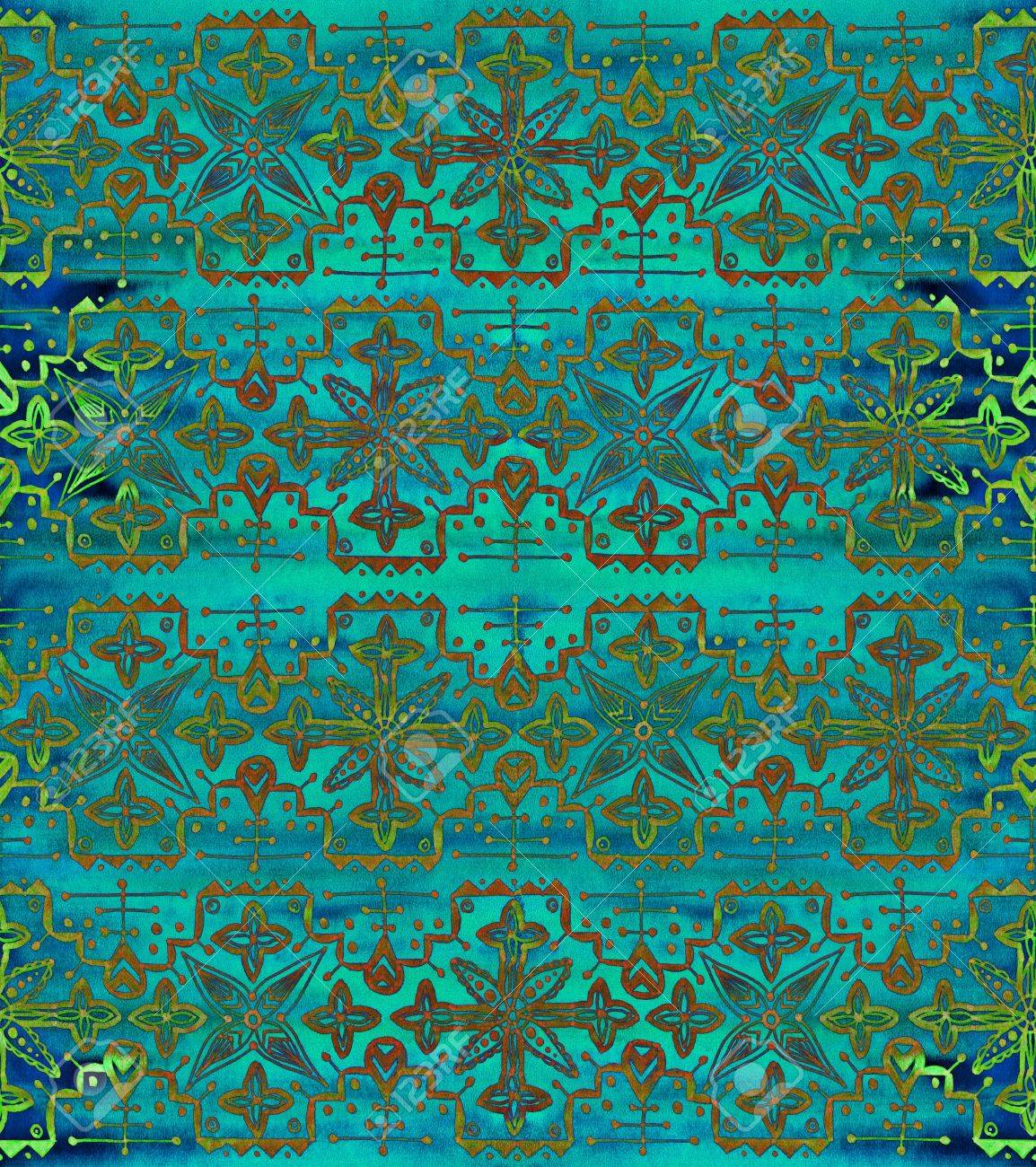 Avoir Images Seamless Ethnique Boho Ornement Vert Repetition De Fond Tribal le plus cool par