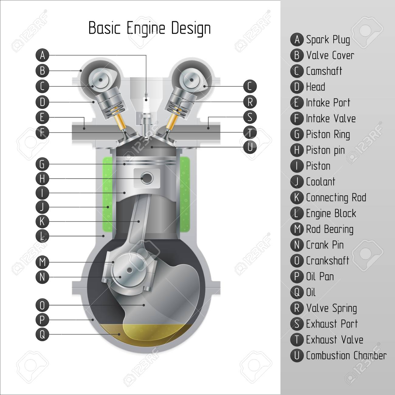 Basic engine design. Vector illustration Фото со стока - 85114603
