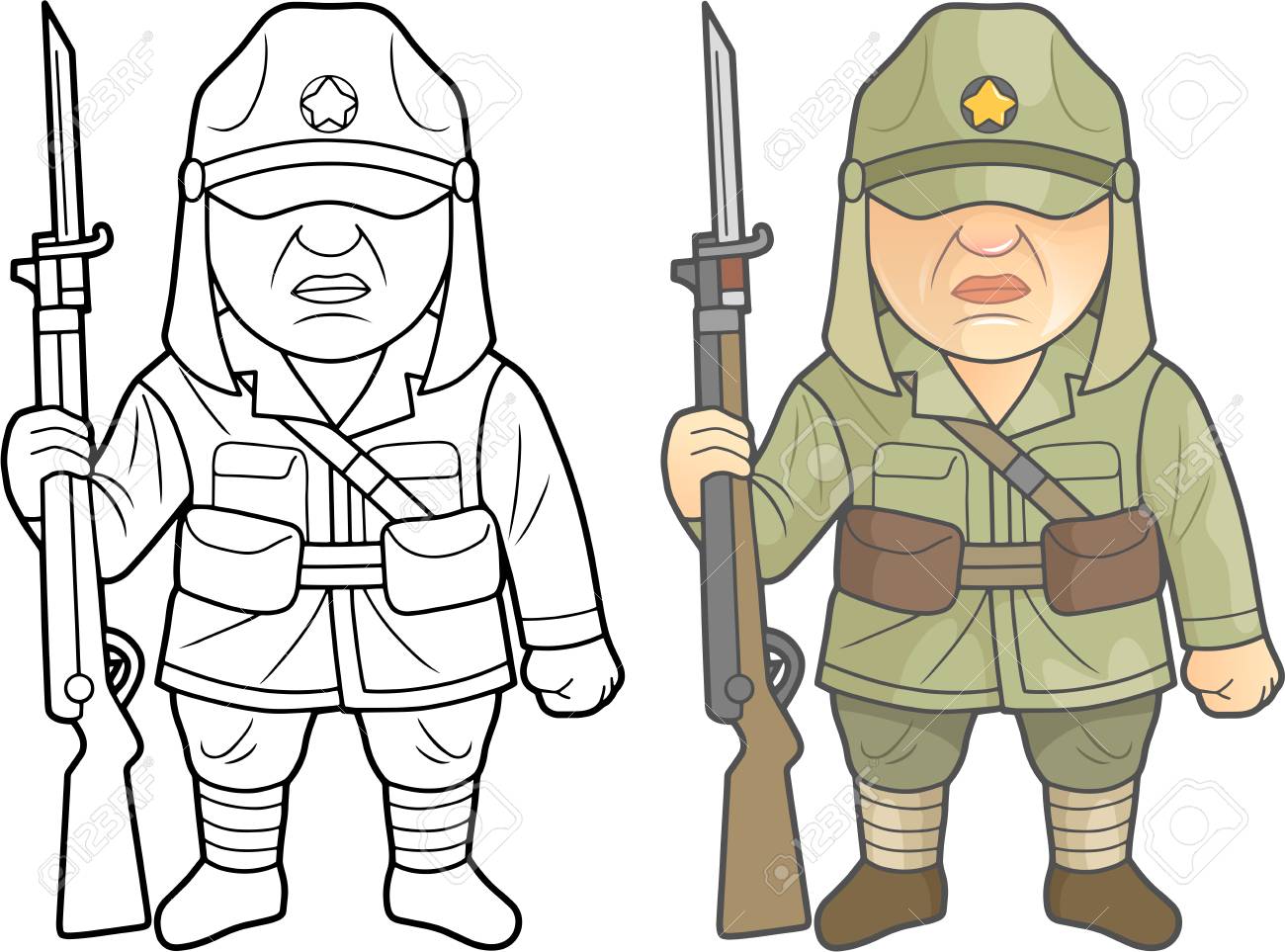 日本軍の第二次世界大戦の兵士 のイラスト素材 ベクタ Image