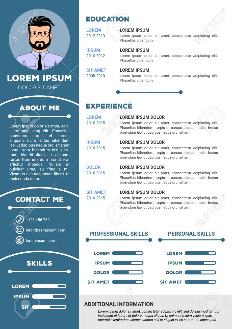 resume and cv template with nice minimalist design vector illustration cv tmeplate