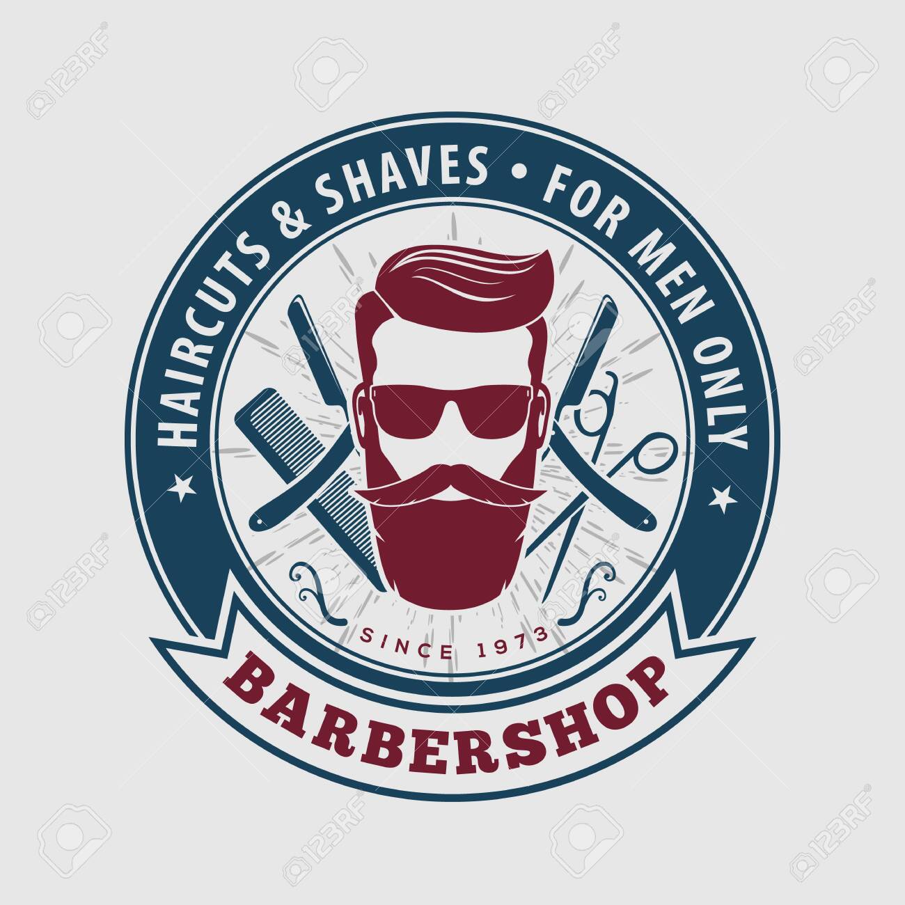 Barbershop Poster Banner Template With Bearded Men Vector Illustration Royalty Free Cliparts Vectors And Stock Illustration Image 148262606