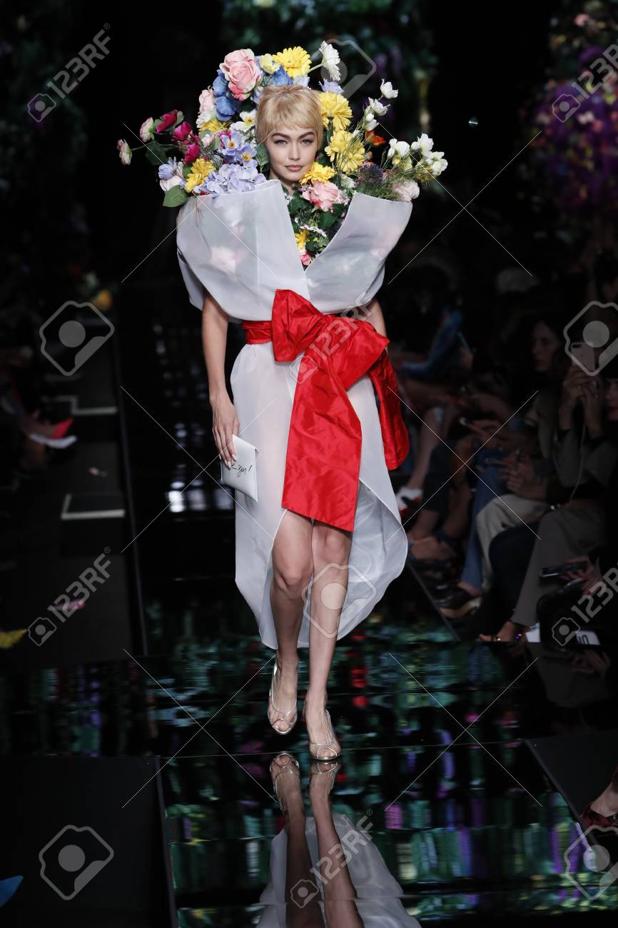 Milan Italy September 21 Gigi Hadid Walks The Runway At The
