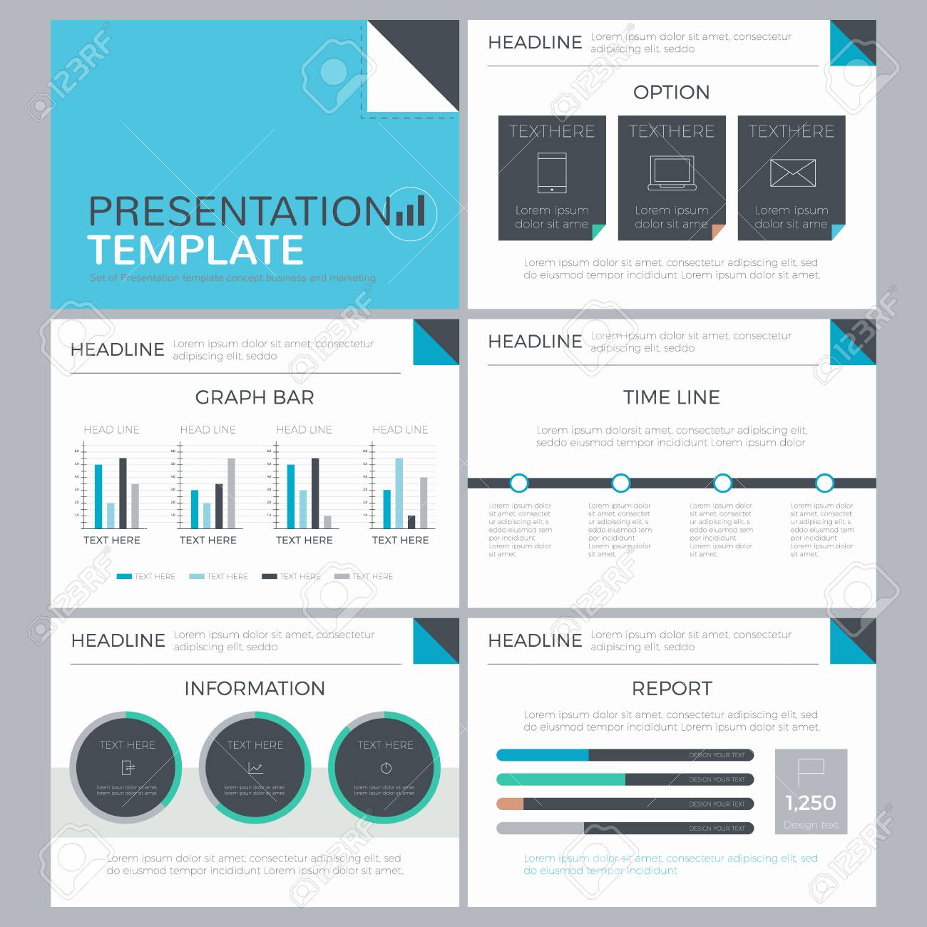 Powerpoint Design Prasentation Vorlage Infografiken Fur Unternehmen Lizenzfrei Nutzbare Vektorgrafiken Clip Arts Illustrationen Image