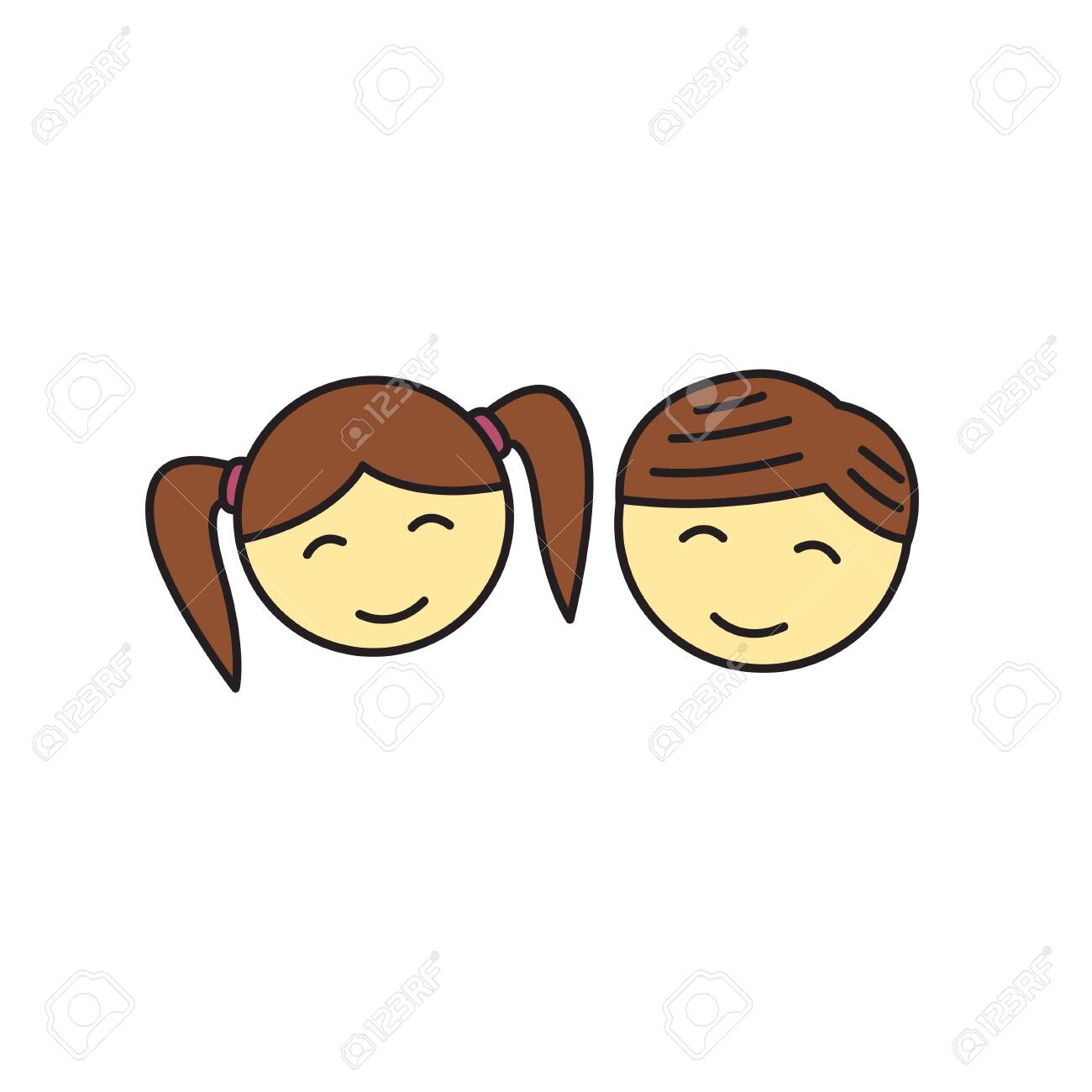 Face Of Girl And Boy Vector Illustration Draw In Simple And Colorful Design Isolated On White Background Suitable For Icon Royalty Free Cliparts Vectors And Stock Illustration Image Face Of Girl And Boy Vector Illustration Draw In Simple And Colorful Design Isolated On White Background Suitable For Icon Royalty Free Cliparts Vectors And Stock Illustration Image