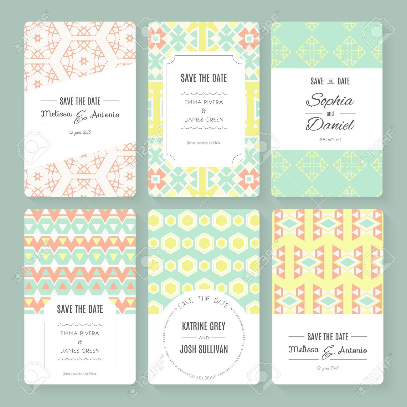 Set Of Perfect Vector Card Templates Ideal For Save The Date Royalty Free Cliparts Vectors And Stock Illustration Image 36182662