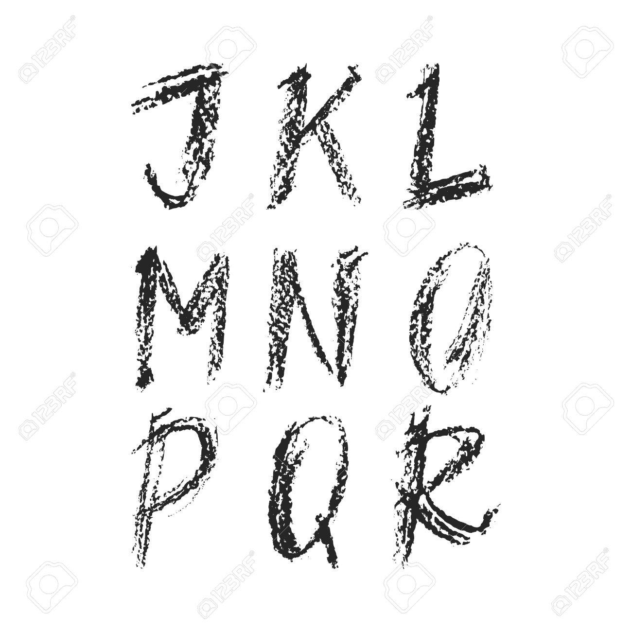 Hand Drawn Charcoal Font File With Separated Letters J K Royalty Free Cliparts Vectors And Stock Illustration Image 37090726