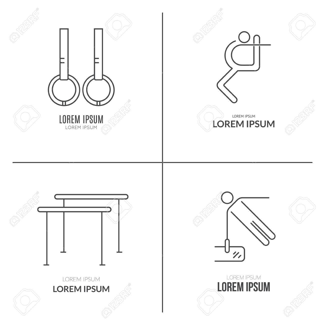 Unique Artistic Gymnastics Logo Collection Made In Modern Linear Vector  Style. Vector Line Style Logotype Template. Isolated And Easy To Edit Logo  Template. Royalty Free SVG, Cliparts, Vectors, and Stock Illustration. Image, image size:1300x1300