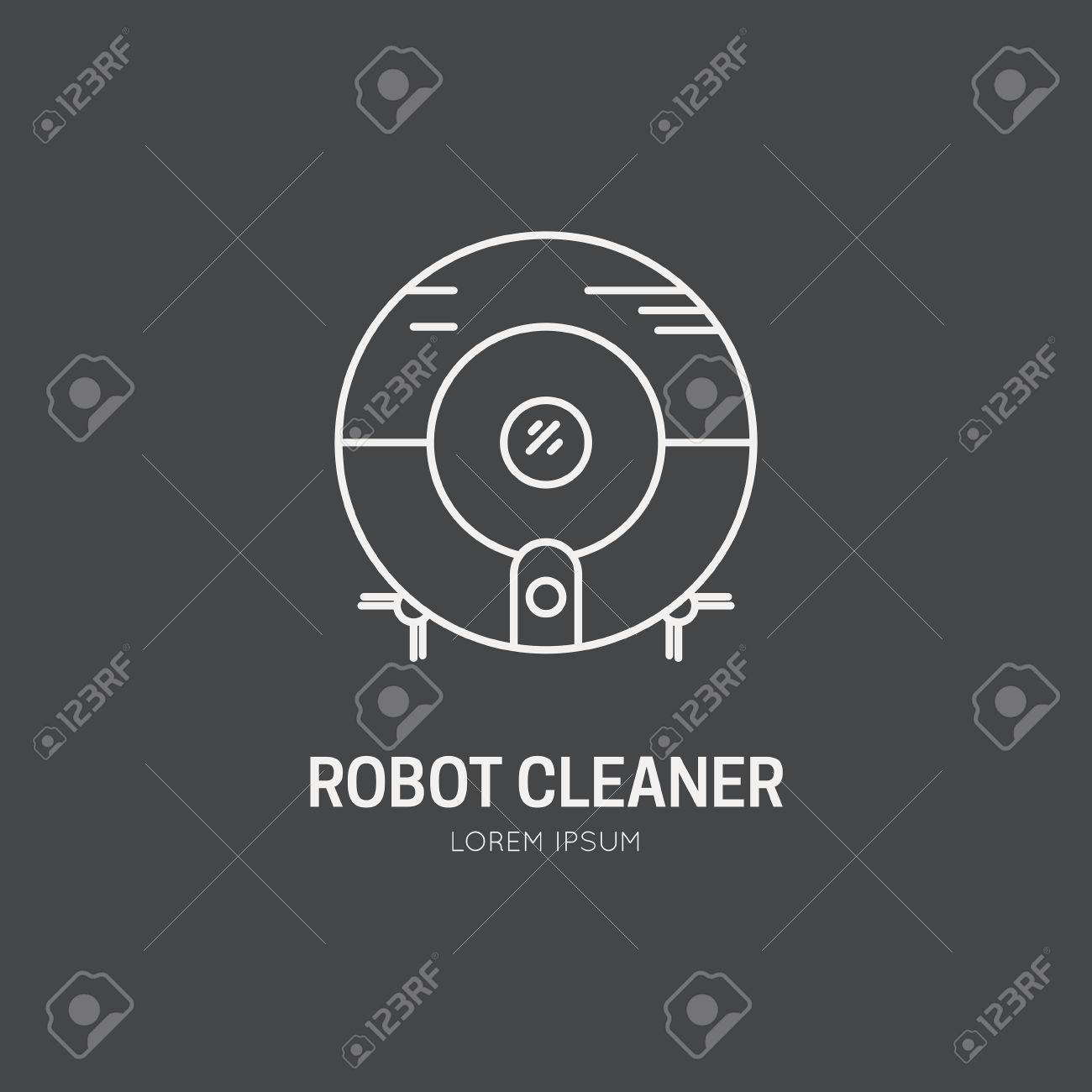 線スタイルのベクトルは ロボット掃除機の図解と単一のロゴ ショップ 製品や会社のクリーンでモダンなラベルです のイラスト素材 ベクタ Image 線スタイルのベクトルは ロボット掃除機の図解と単一のロゴ ショップ 製品や会社のクリーンでモダンなラベルです のイラスト素材 ベクタ Image