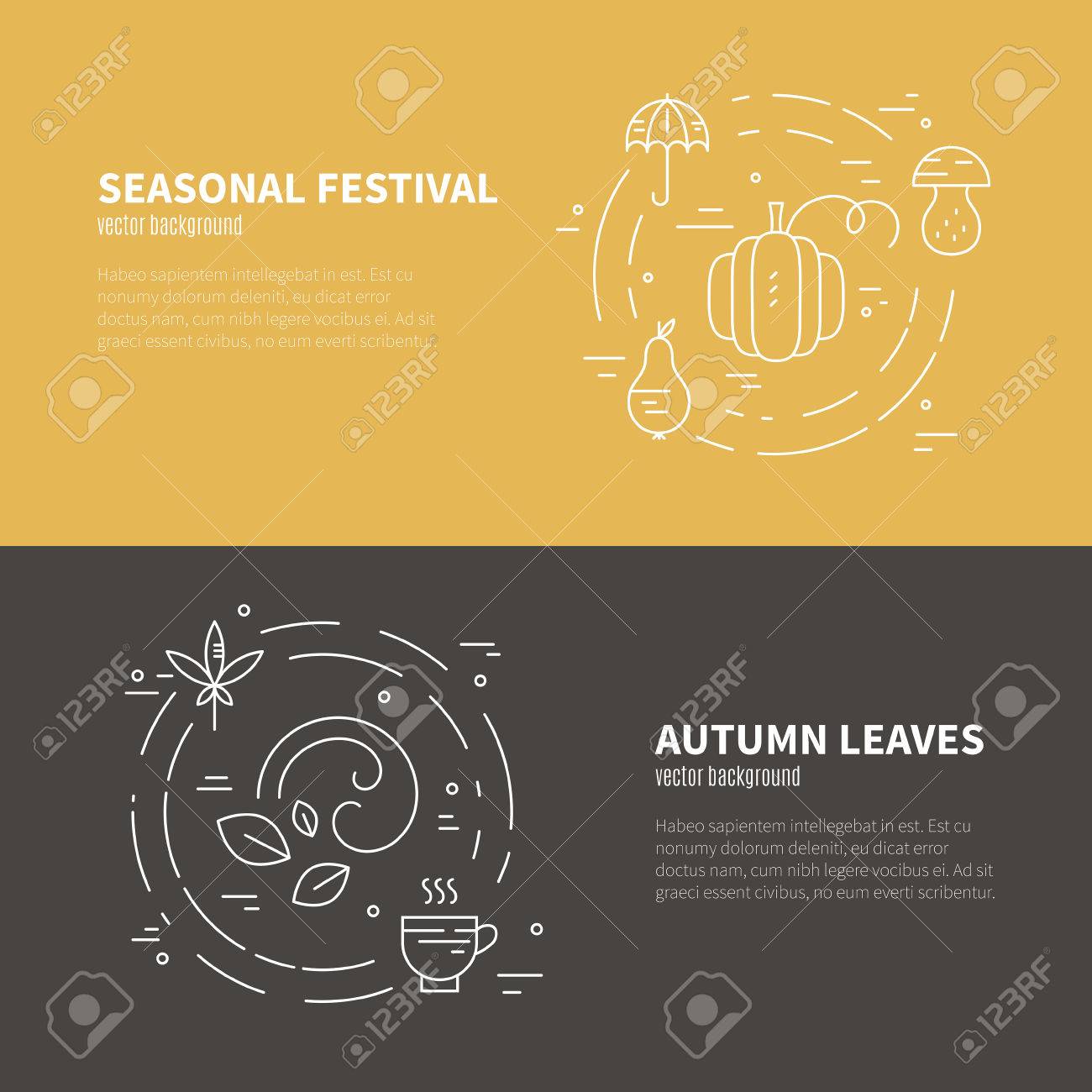 banner or flyer template with autumn symbols fall icons isolated easy flyer template