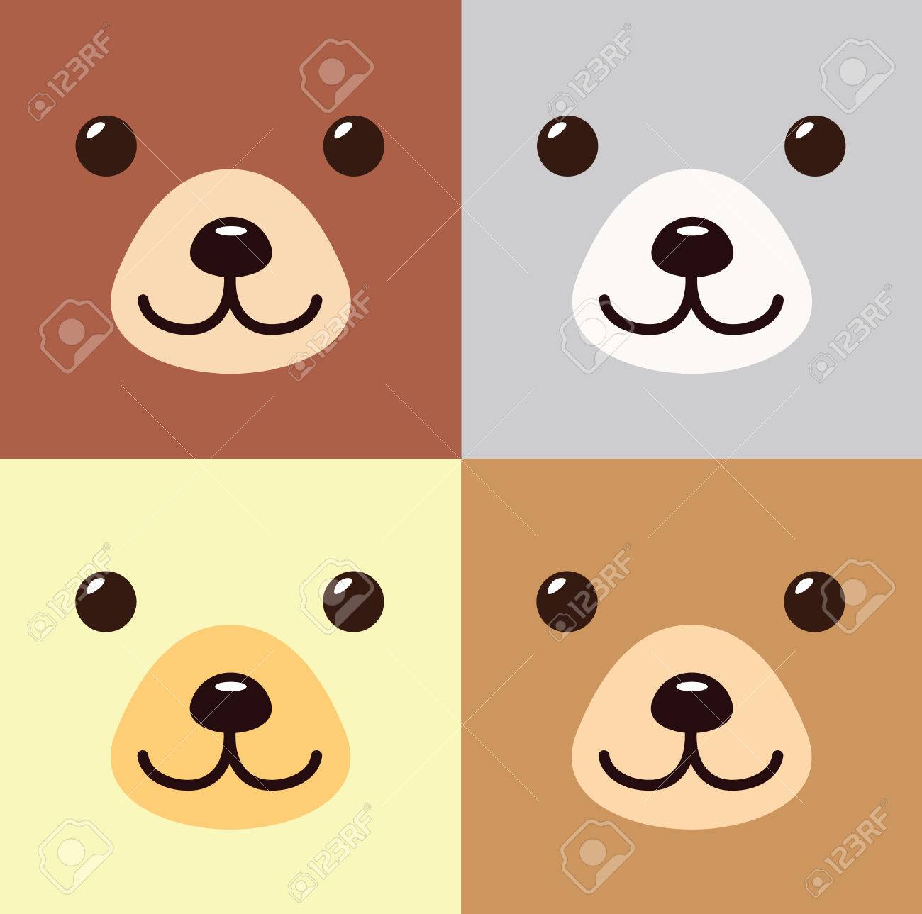 別にかわいいクマ漫画色 9 月かわいいアイコン 動物クマ フラット分離デザイン ベクター イラスト素材のイラスト素材 ベクタ Image