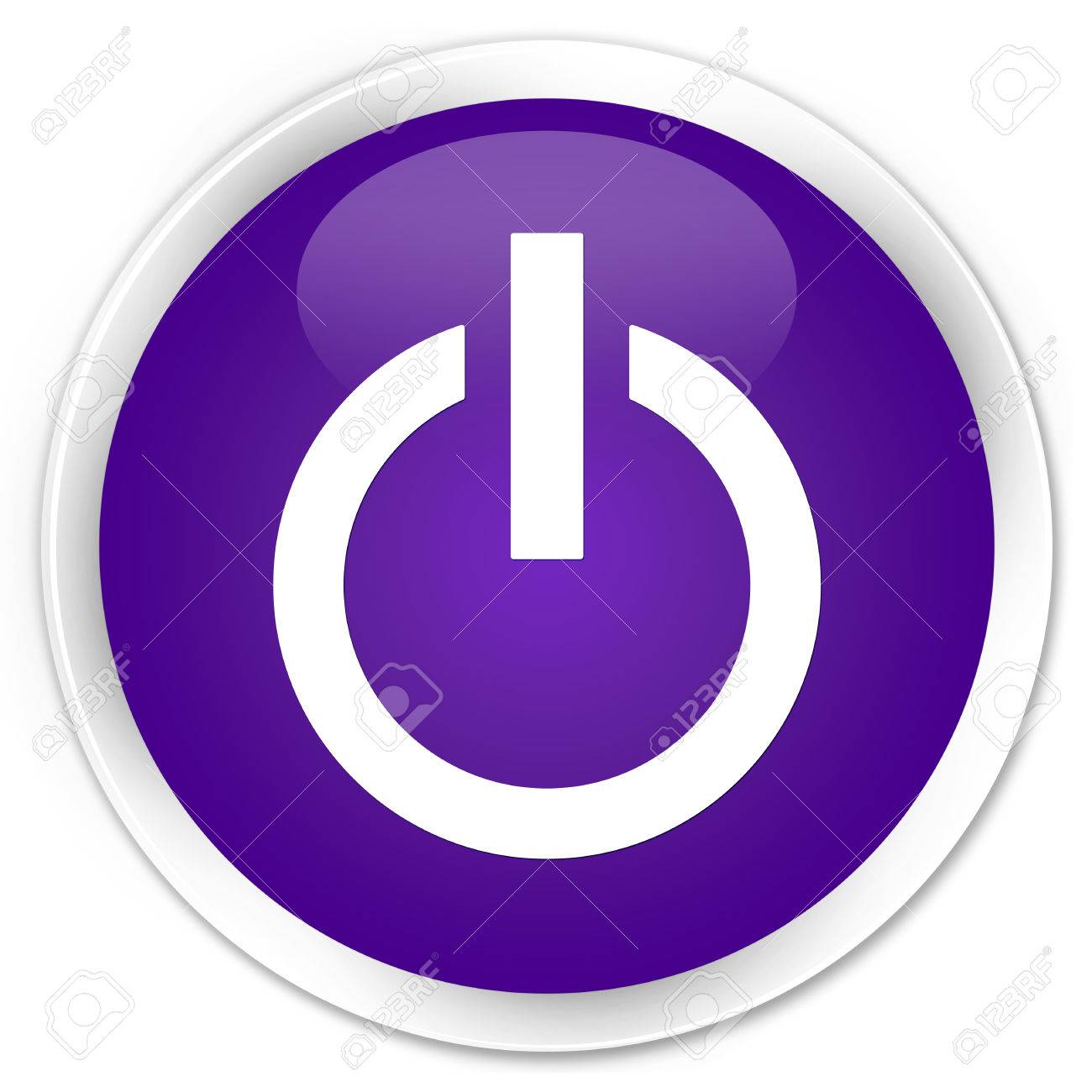 電源アイコン紫光沢のある丸いボタン の写真素材 画像素材 Image