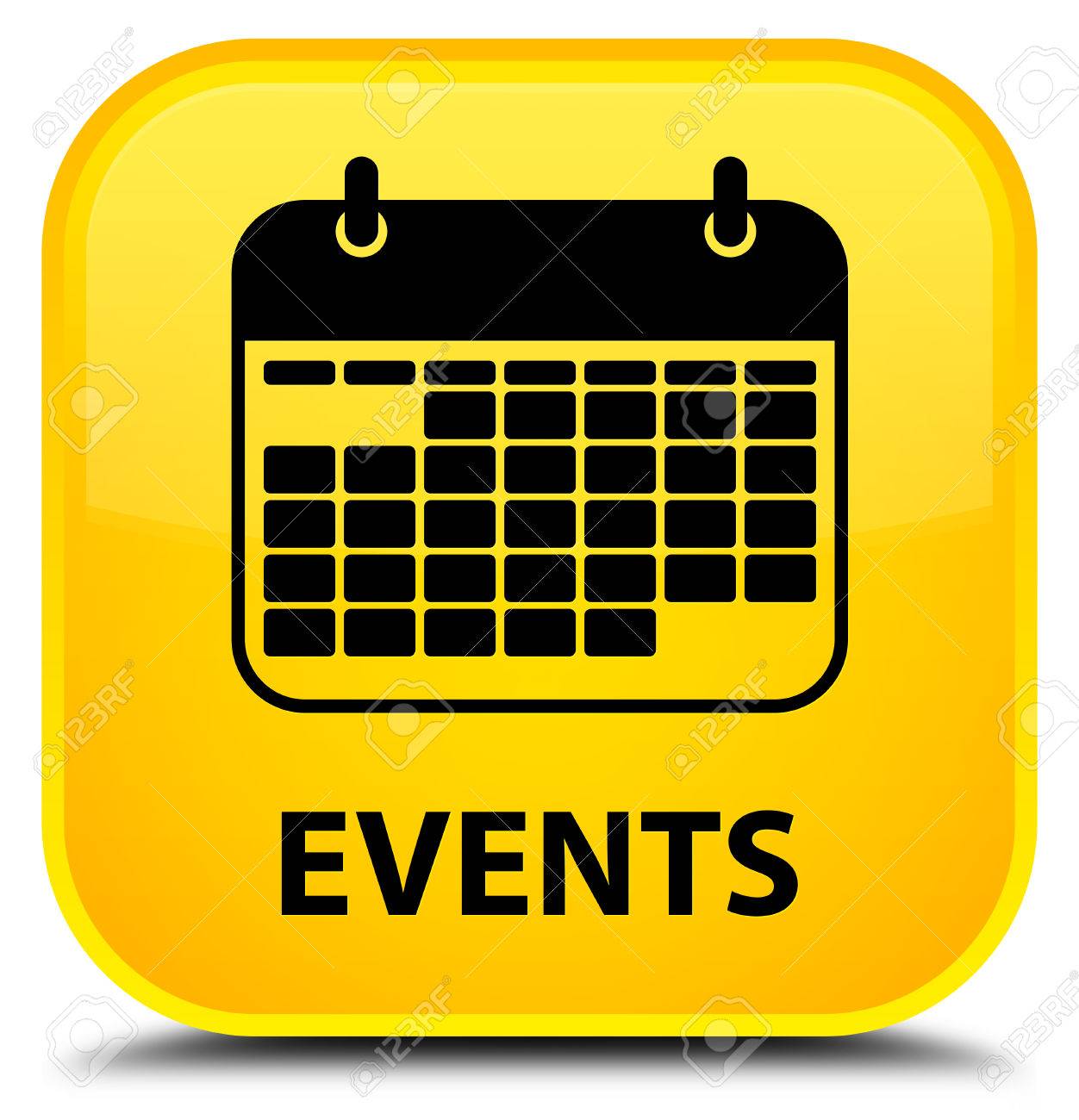 Events (calendar Icon) Yellow Square Button Stock Photo, Picture and  Royalty Free Image. Image 56061903.