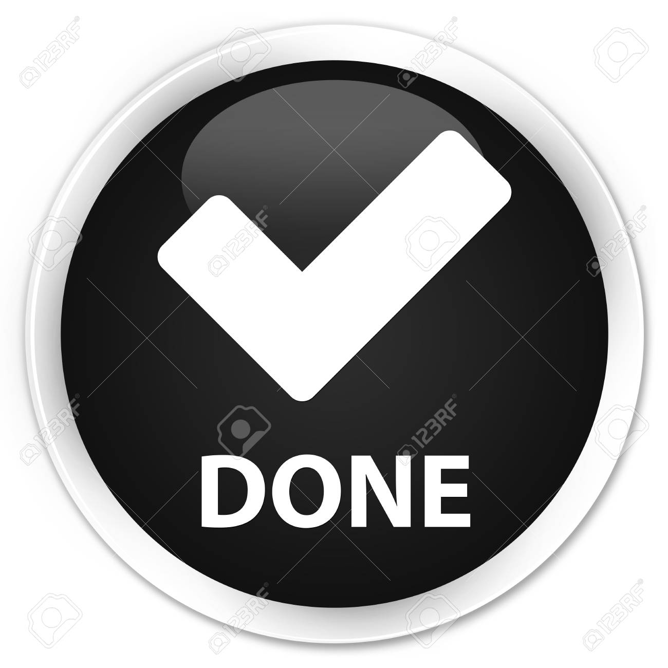 Done Validate Icon Black Glossy Round Button Stock Photo Picture And Royalty Free Image Image 56216029