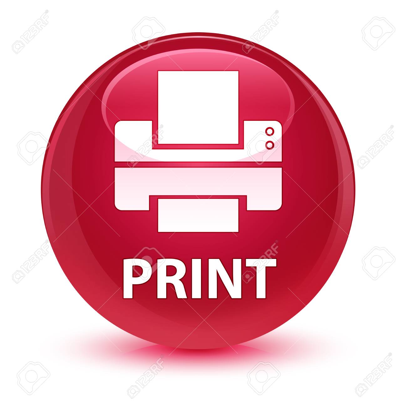 Imprimer Icone De L Imprimante Isole Sur Le Bouton Rond En Verre Rouge Illustration Abstraite Banque D Images Et Photos Libres De Droits Image