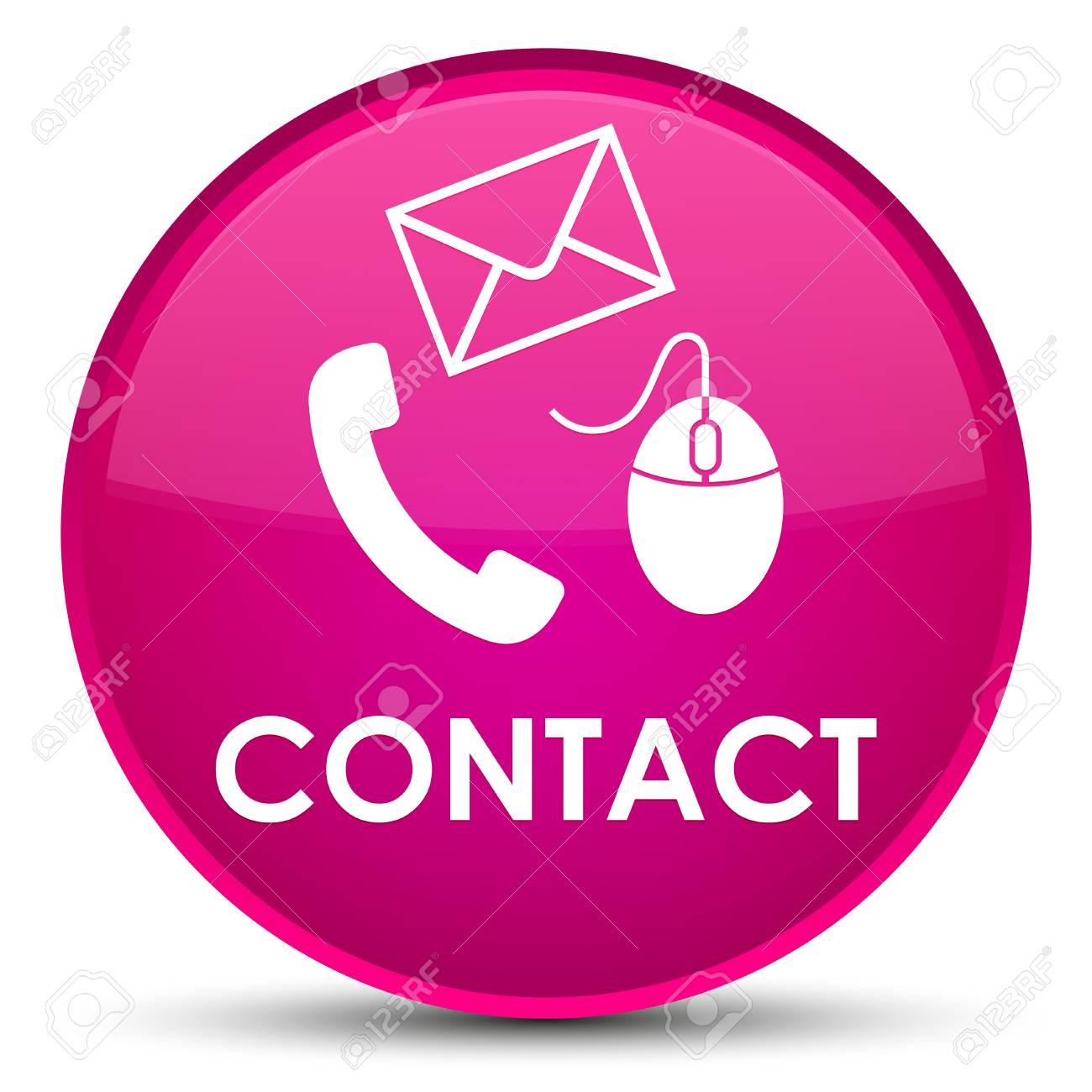 連絡先 携帯電話のメールとマウス アイコン ピンク特別な丸いボタンの抽象的なイラストに分離 の写真素材 画像素材 Image 6946