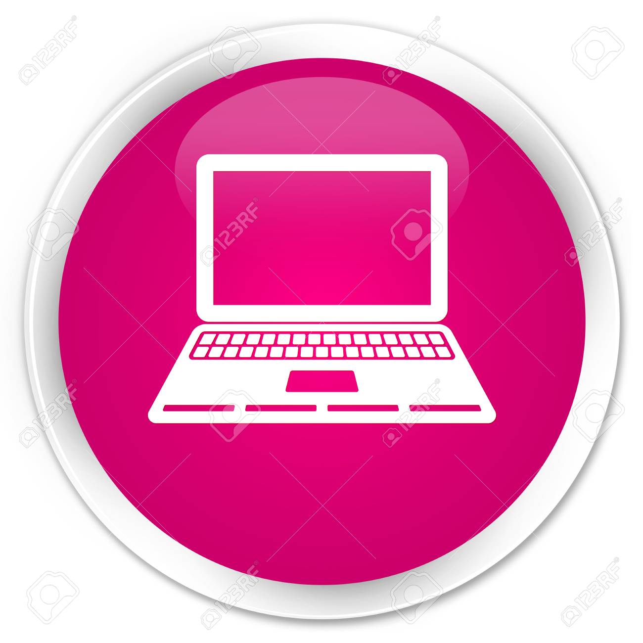 プレミアム ピンク丸ボタンの抽象的なイラストに分離されたラップトップ アイコン の写真素材 画像素材 Image 8175