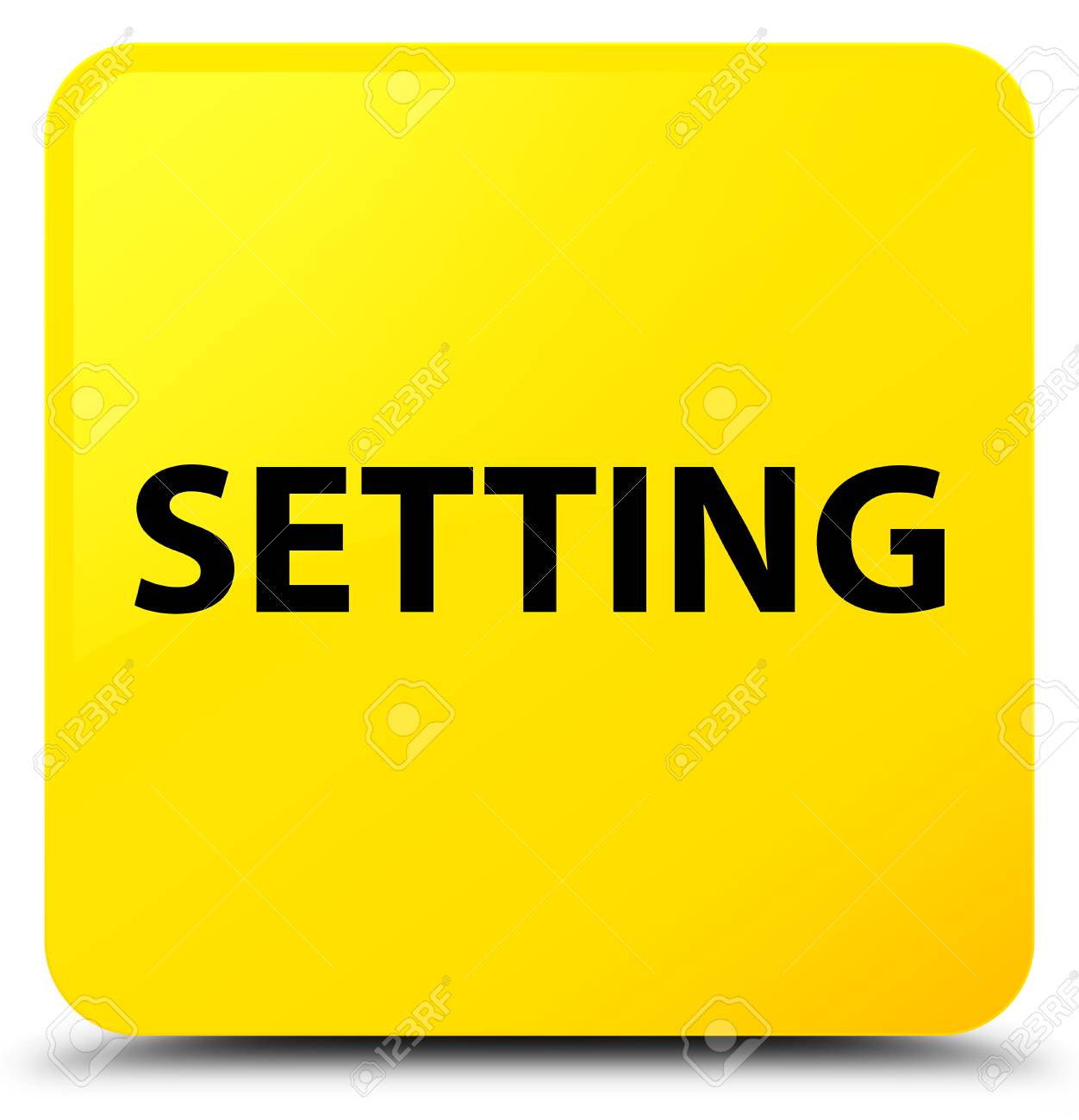 黄色の正方形ボタンの抽象的なイラストに分離の設定 の写真素材 画像