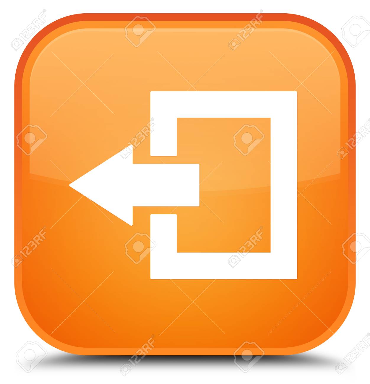 Logout Icon Isolated On Special Orange Square Button Abstract ...