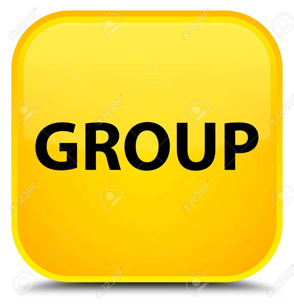 特殊な黄色の正方形ボタンの抽象的なイラストで分離されたグループ の