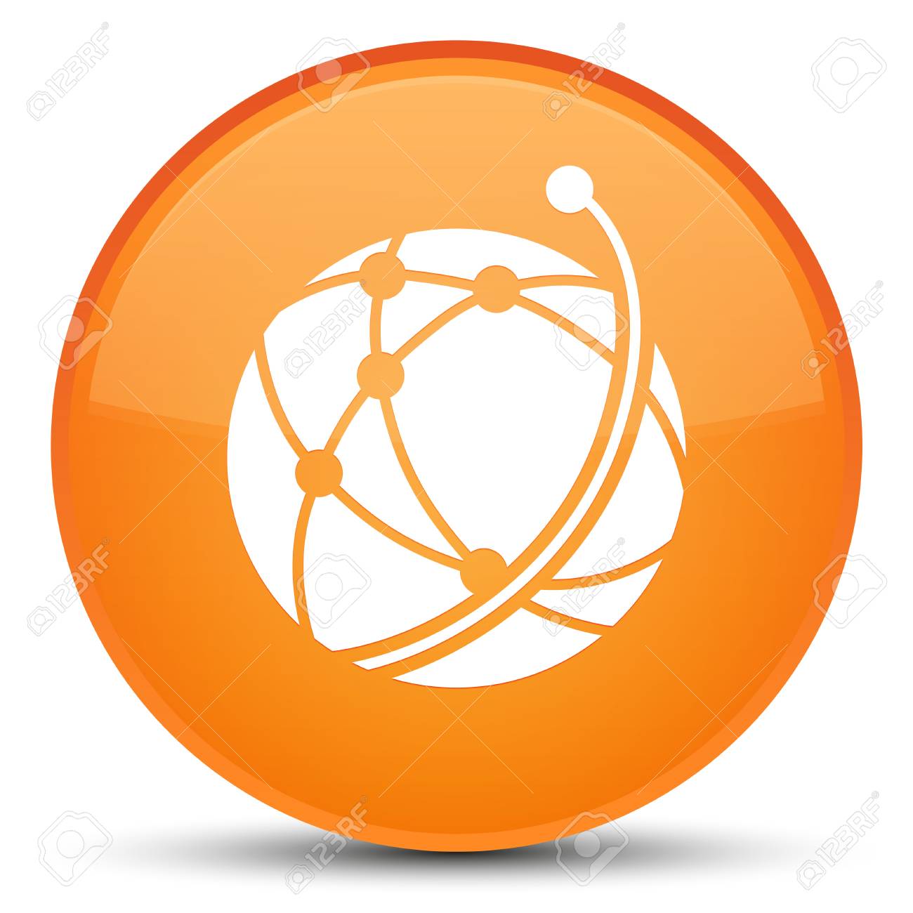 Global Network Icon Isolated On Special Orange Round Button Abstract  Illustration Stock Photo, Picture And Royalty Free Image. Image 89592322.