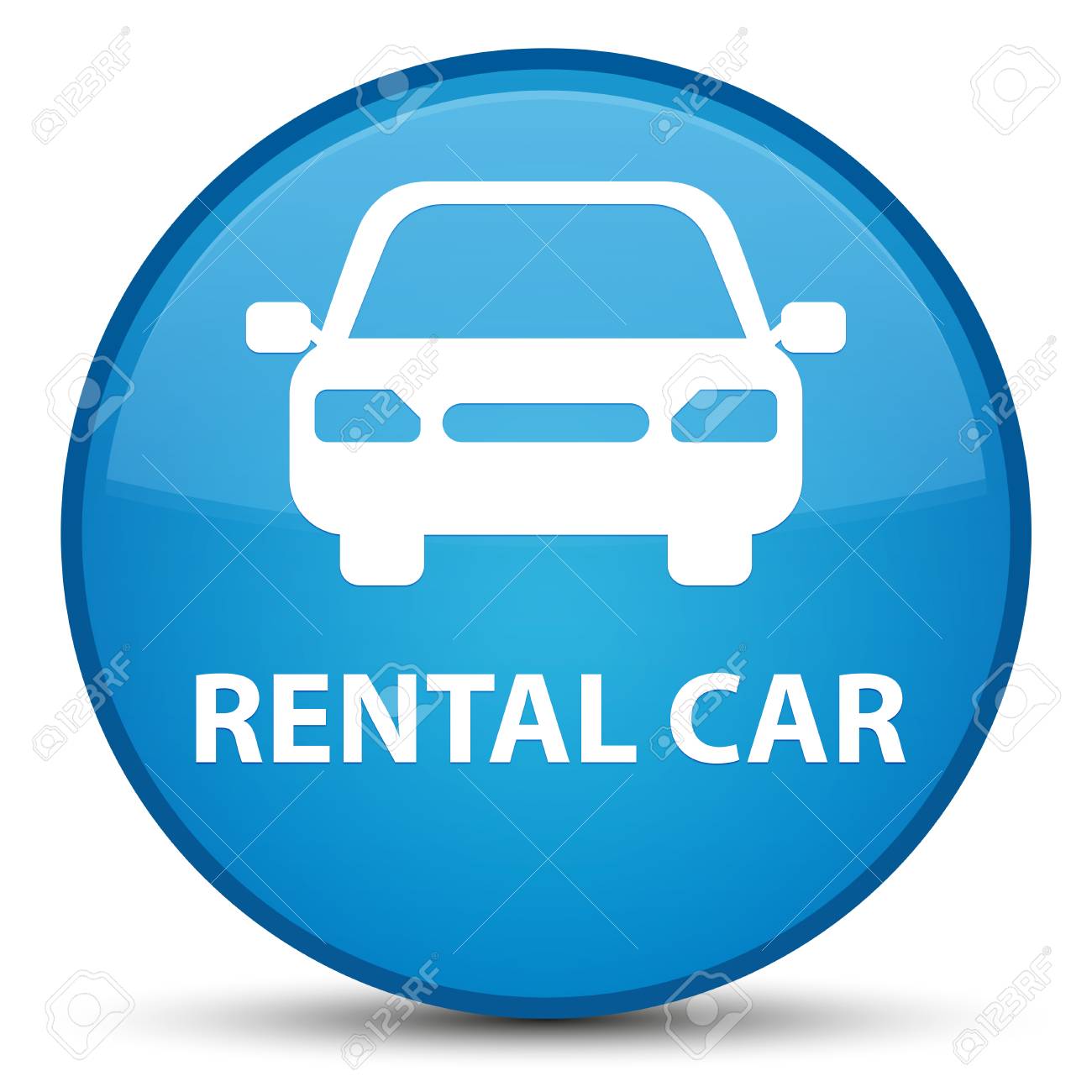 特別なシアンブルーラウンドボタン抽象イラストに分離レンタカー の写真素材 画像素材 Image