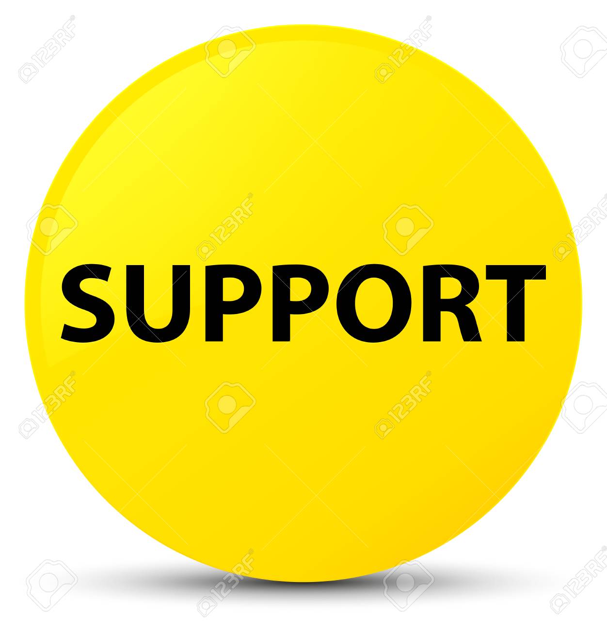 サポート ボタン抽象的なイラスト丸い黄色の分離 の写真素材 画像素材 Image
