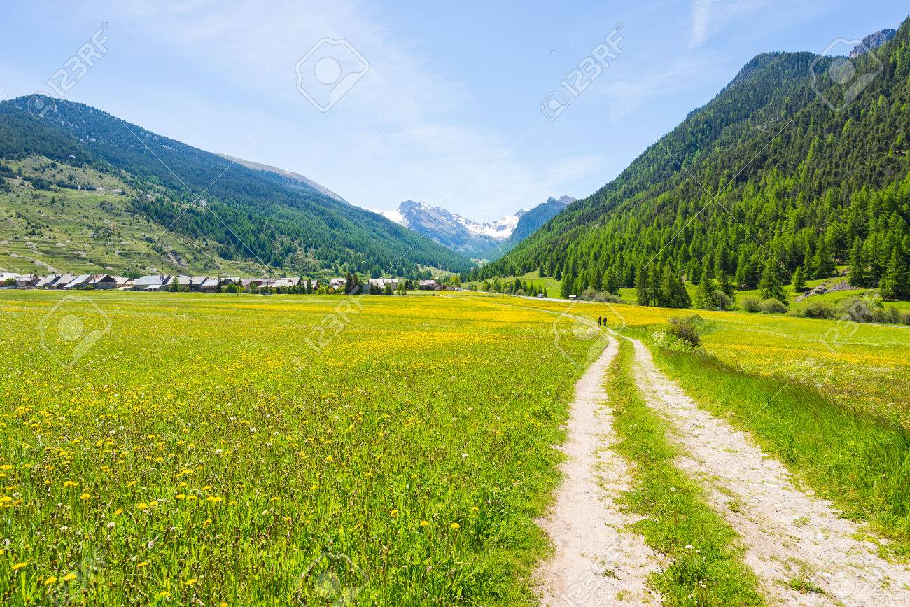 Dirt Route De Campagne Traversant Fleuries Prairies De Montagnes Et De La Foret Dans Le Paysage Alpin Pittoresque Et Le Ciel Maussade Aventure D Ete Et Roadtrip Au Village Ceillac Dans Le Parc Dirt Route De Campagne Traversant Fleuries Prairies De Montagnes Et De La Foret Dans Le Paysage Alpin Pittoresque Et Le Ciel Maussade Aventure D Ete Et Roadtrip Au Village Ceillac Dans Le Parc