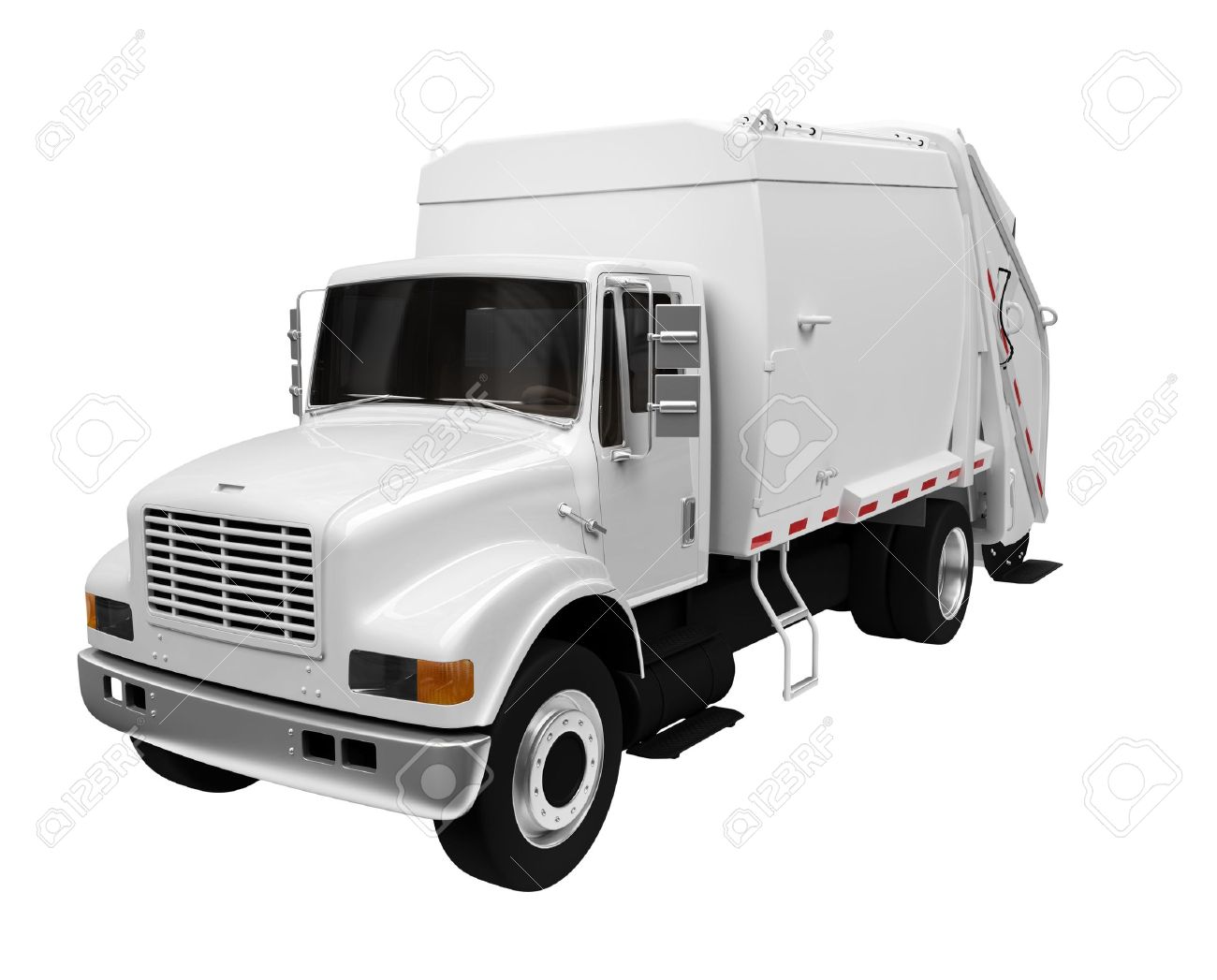 Isolated White Trash Truck On A White Background Stock Photo, Picture and  Royalty Free Image. Image 3704499.