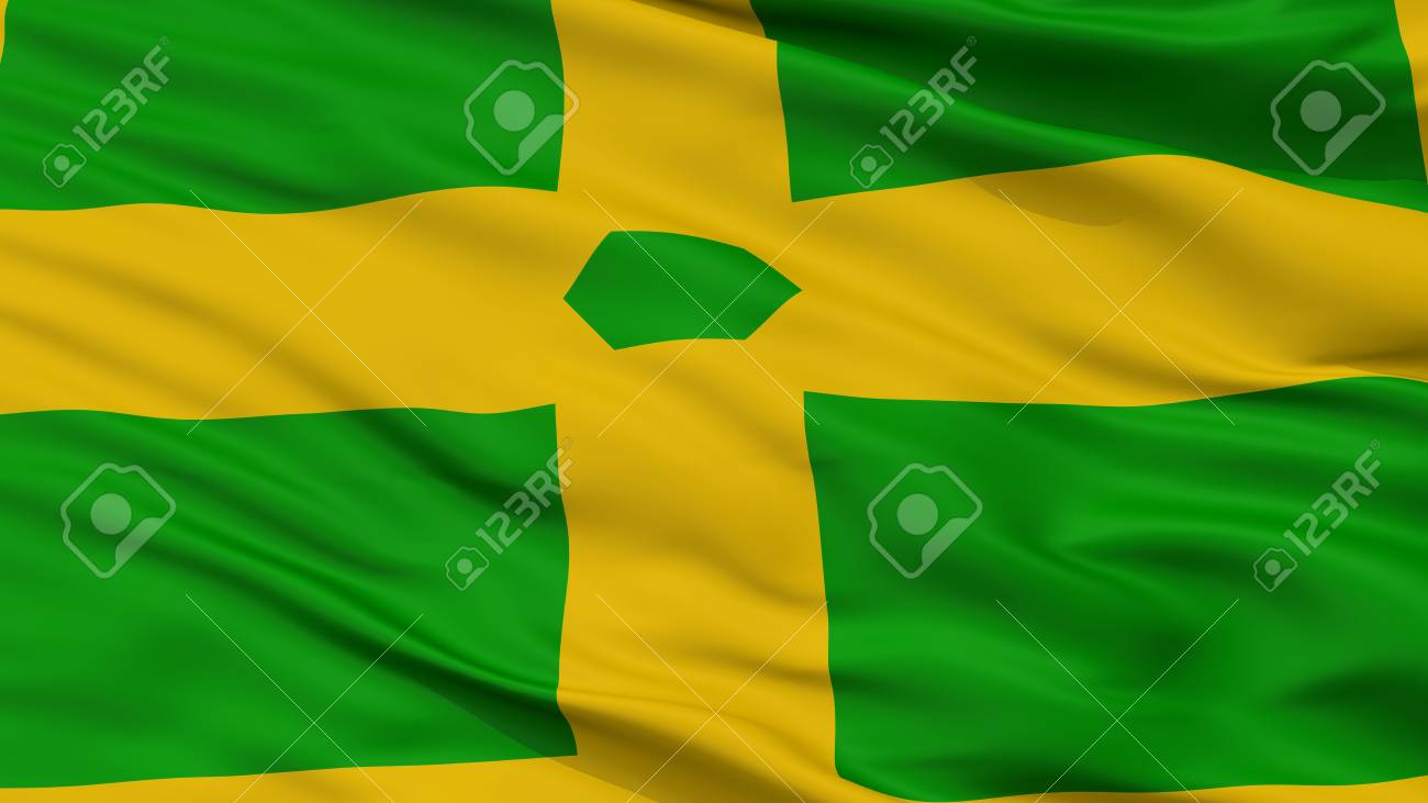 Patillas City Flag Country Puerto Rico Closeup View Stock Photo
