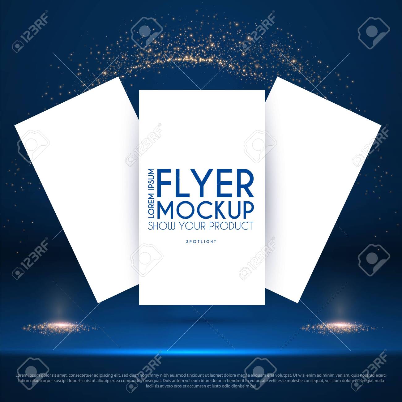 Download Realistic Flying Business Cards Posters And Flyer Mockup With Royalty Free Cliparts Vectors And Stock Illustration Image 154503101