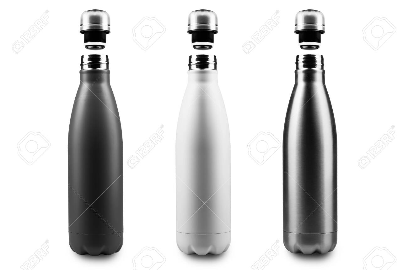 Download Black White And Silver Stainless Bottles With Mockup And Open Stock Photo Picture And Royalty Free Image Image 142106684