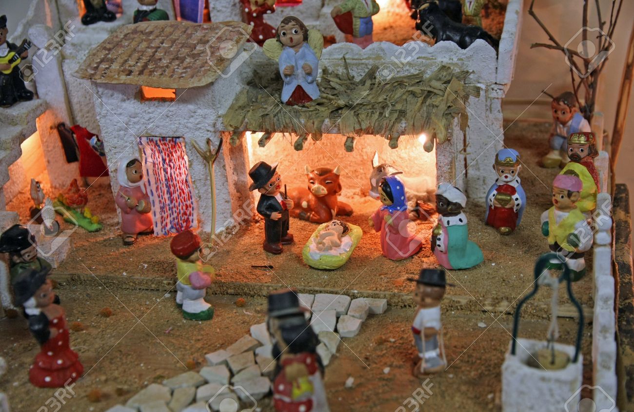 crib with the nativity